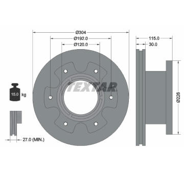 Brzdový kotouč TEXTAR 93191600