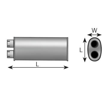 Střední tlumič výfuku, univerzální DINEX 47300