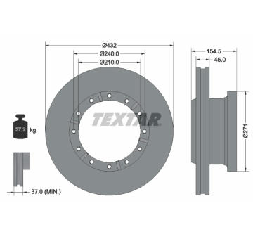 Brzdový kotouč TEXTAR 93253000