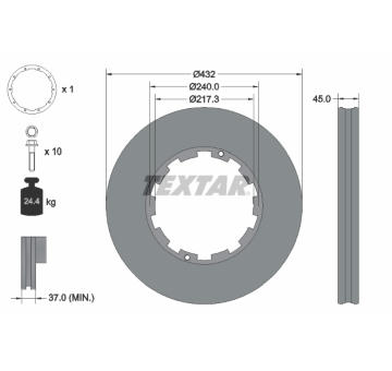 Brzdový kotouč TEXTAR 93145600