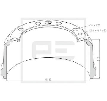 Brzdový buben PE Automotive 166.069-00A