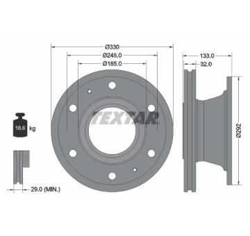 Brzdový kotouč TEXTAR 93221200