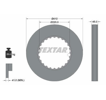 Brzdový kotouč TEXTAR 93291300