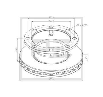 Brzdový kotouč PE Automotive 046.385-00A