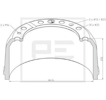 Brzdový buben PE Automotive 156.002-00A