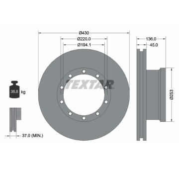 Brzdový kotouč TEXTAR 93101200