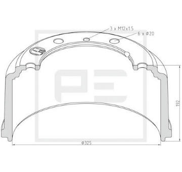 Brzdový buben PE Automotive 036.416-00A