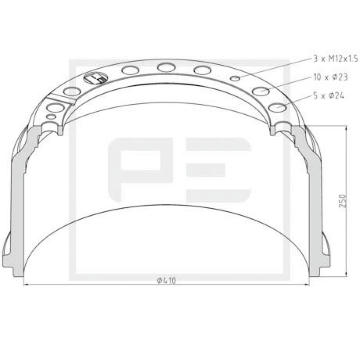 Brzdový buben PE Automotive 016.400-00A