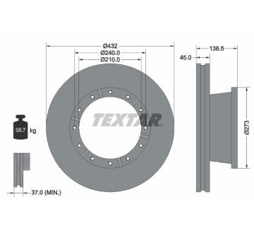 Brzdový kotouč TEXTAR 93142900