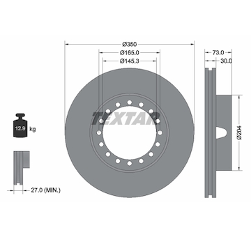 Brzdový kotouč TEXTAR 93086300