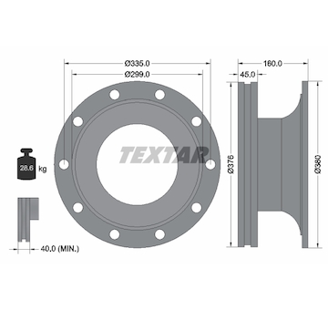 Brzdový kotouč TEXTAR 93127000