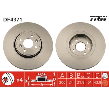 Brzdový kotouč TRW DF4371