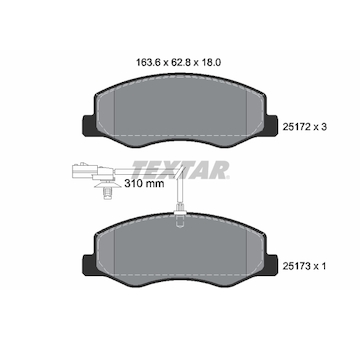 Sada brzdových destiček, kotoučová brzda TEXTAR 2517201