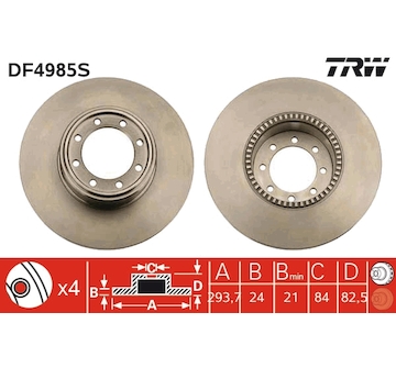 Brzdový kotouč TRW DF4985S