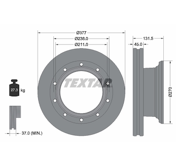 Brzdový kotouč TEXTAR 93276800