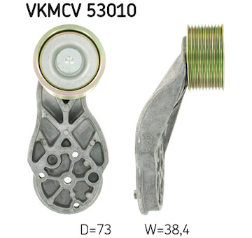 Vratná/vodicí kladka, klínový žebrový řemen SKF VKMCV 53010