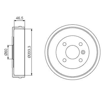 Brzdový buben BOSCH 0 986 477 221