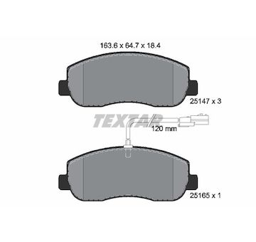 Sada brzdových destiček, kotoučová brzda TEXTAR 2514701
