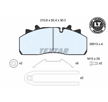 Sada brzdových destiček, kotoučová brzda TEXTAR 2931302