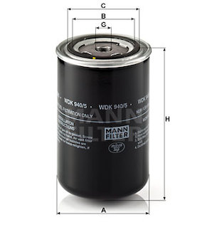 Palivový filtr MANN-FILTER WDK 940/5