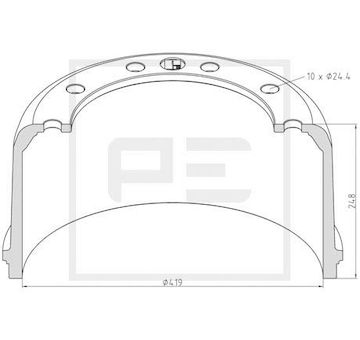 Brzdový buben PE Automotive 266.538-00A