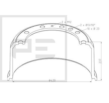 Brzdový buben PE Automotive 046.687-00A