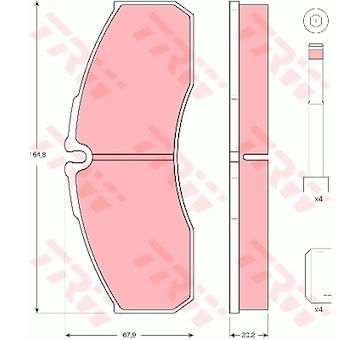 Sada brzdových destiček, kotoučová brzda TRW GDB3385
