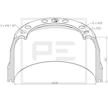 Brzdový buben PE Automotive 146.131-00A