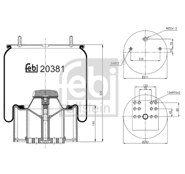 Mech, pneumatické odpružení FEBI BILSTEIN 20381