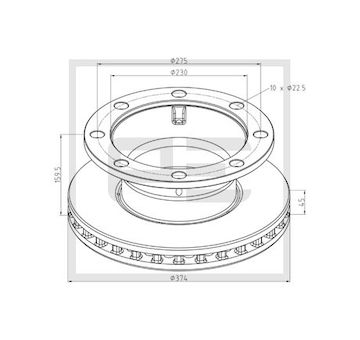 Brzdový kotouč PE Automotive 046.385-00A