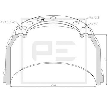 Brzdový buben PE Automotive 146.089-00A