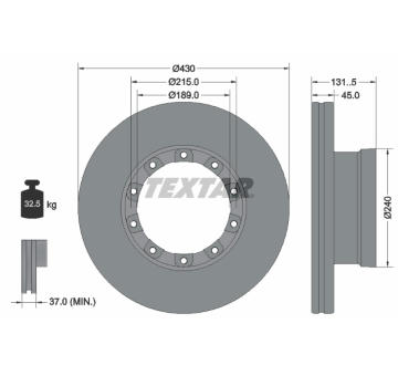 Brzdový kotouč TEXTAR 93308700