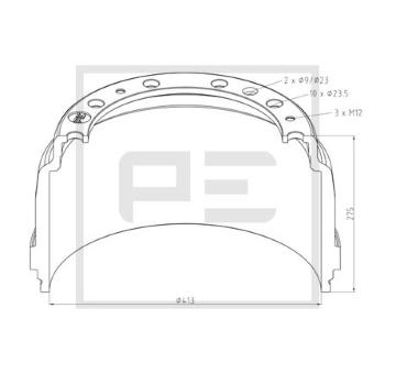 Brzdový buben PE Automotive 126.074-00A