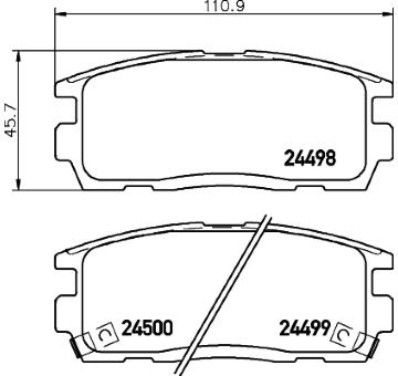 Sada brzdových destiček, kotoučová brzda HELLA 8DB 355 012-951