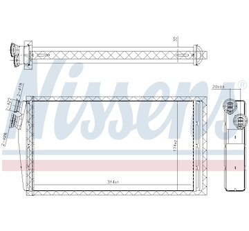 Výměník tepla, vnitřní vytápění NISSENS 707206