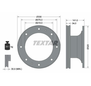 Brzdový kotouč TEXTAR 93127400