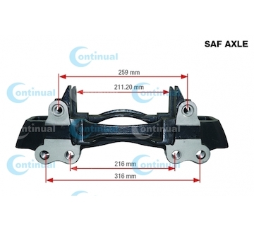 Držák brzdového třmenu (kopyto) HALDEX DB22LT - SAF SBS2220 CT16900