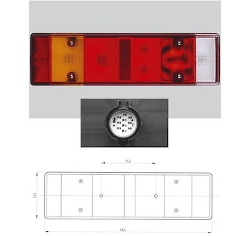 Světlo koncové IVECO Stralis levé s osv.SPZ 7-komor.