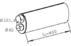 Střední tlumič výfuku DINEX 47308