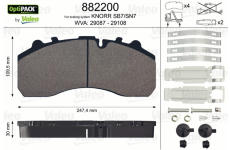 Sada brzdových destiček, kotoučová brzda VALEO 882200