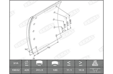 Sada brzdového obloženi, bubnová brzda BERAL 1903219000015178