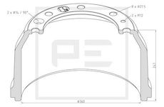 Brzdový buben PE Automotive 146.089-00A