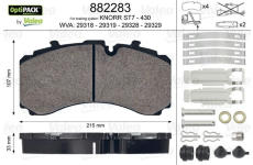 Sada brzdových destiček, kotoučová brzda VALEO 882283