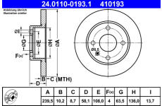 Brzdový kotouč ATE 24.0110-0193.1