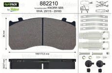 Sada brzdových destiček, kotoučová brzda VALEO 882210