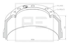 Brzdový buben PE Automotive 016.466-00A