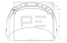 Brzdový buben PE Automotive 126.074-00A