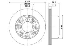 Brzdový kotouč HELLA PAGID 8DD 355 105-791