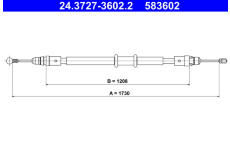 Tažné lanko, parkovací brzda ATE 24.3727-3602.2