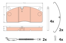 Sada brzdových destiček, kotoučová brzda TRW GDB5005